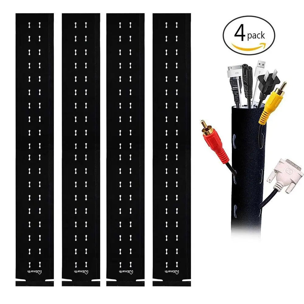 Universal Cable Management Sleeve Cord Organizer with Zipper - 5 Pcs