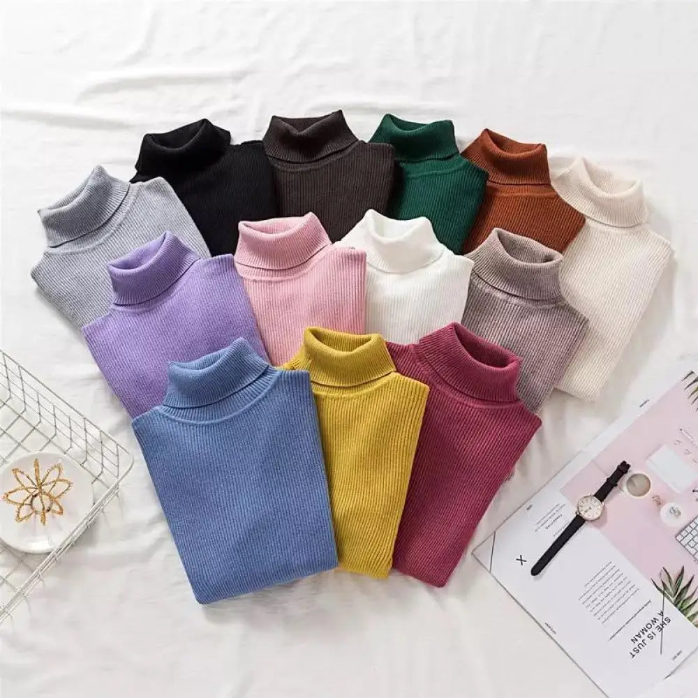 Ultra-Soft Thermal Turtleneck Jumper – 19 Colors, One Size