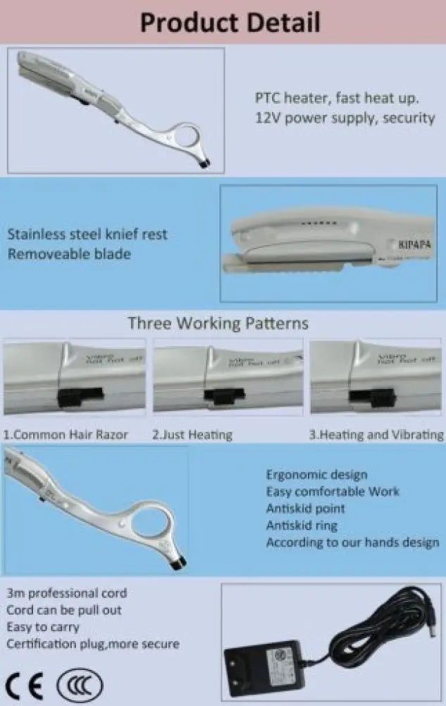 Ultrasonic Split End Trimmer – 3 Modes, Heats to 120°C