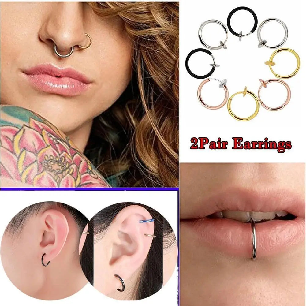 Unisex Stainless Steel Retractable Hoop