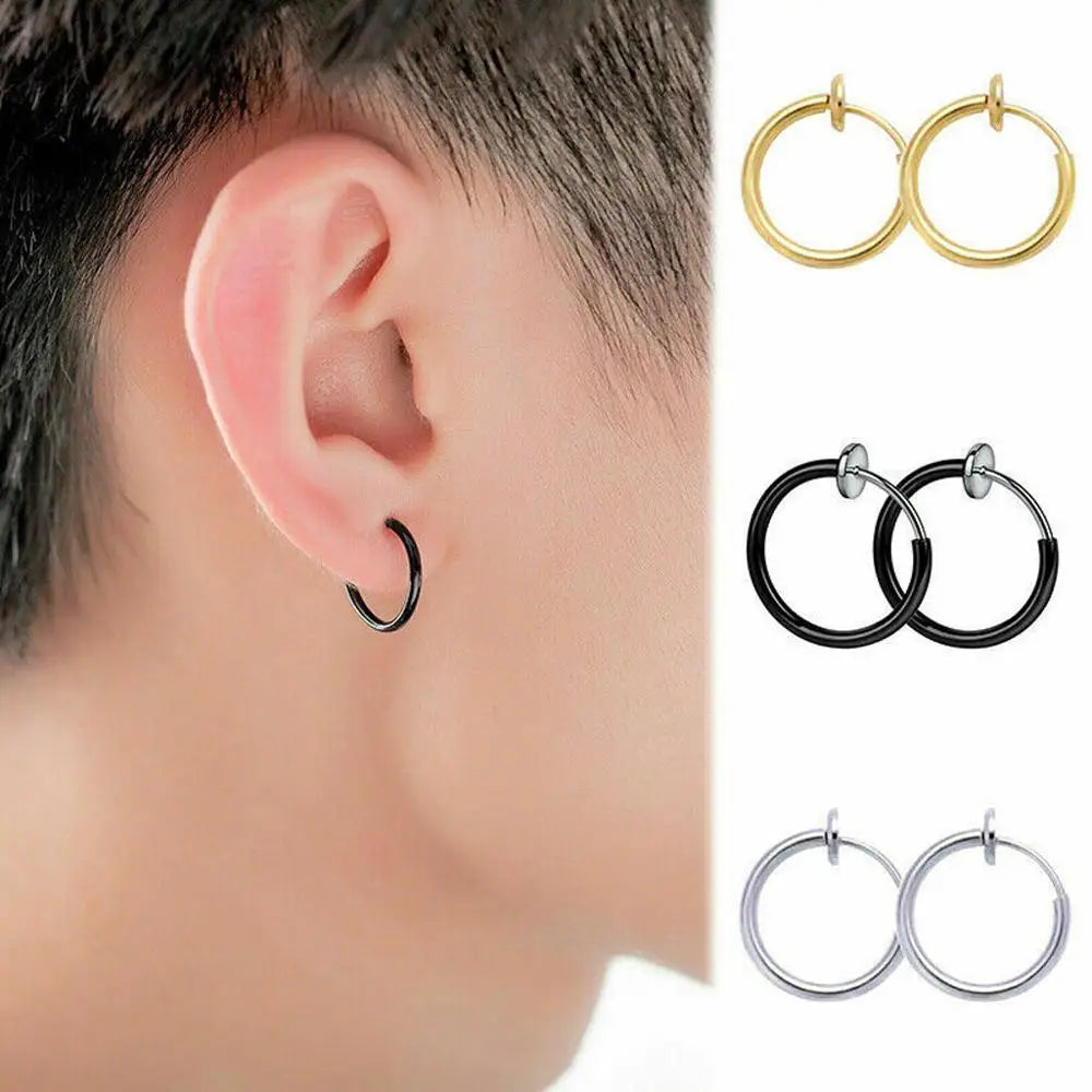 Unisex Stainless Steel Retractable Hoop