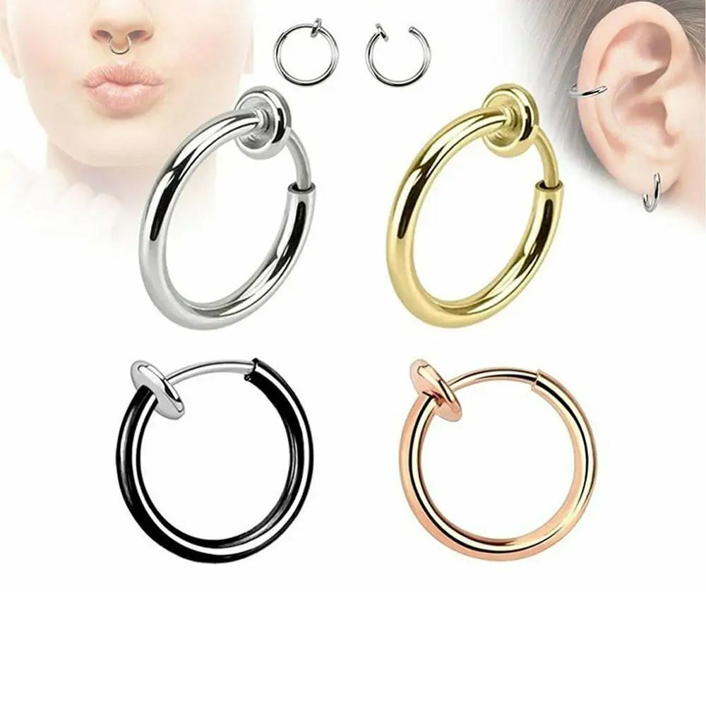 Unisex Stainless Steel Retractable Hoop