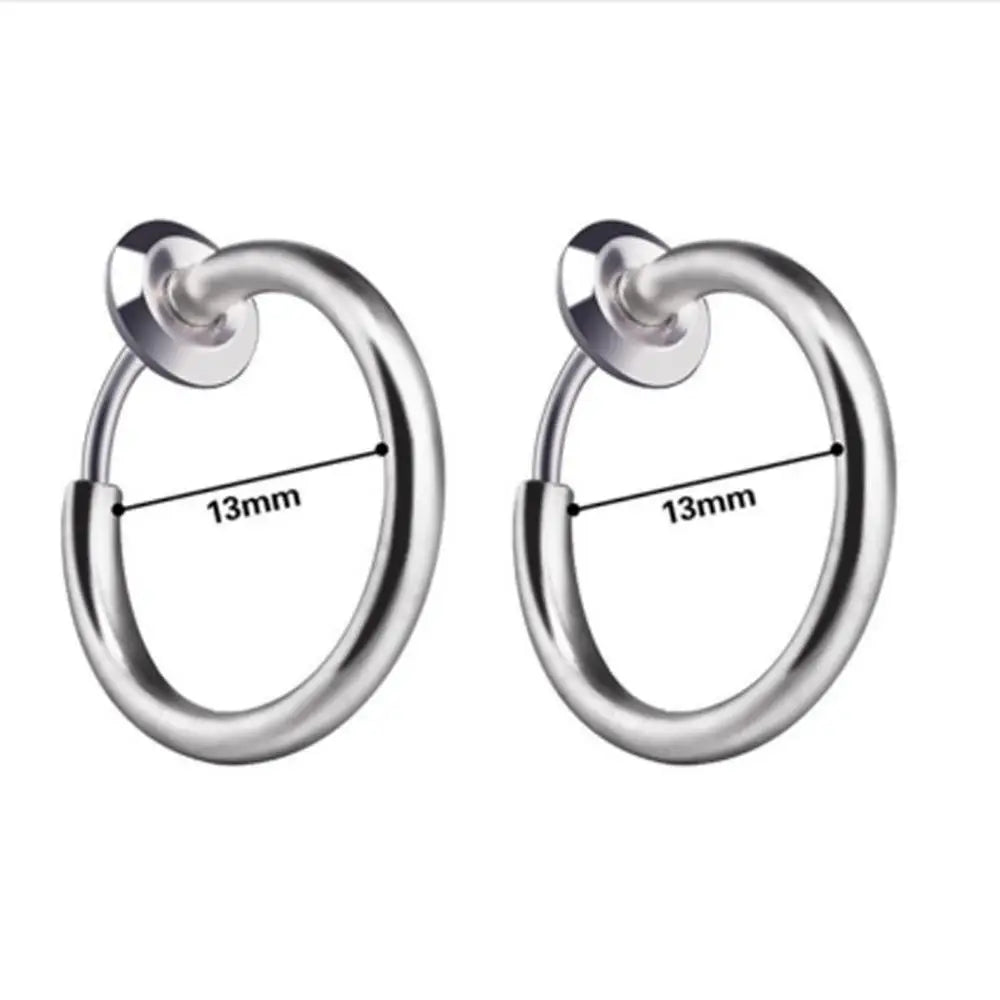 Unisex Stainless Steel Retractable Hoop