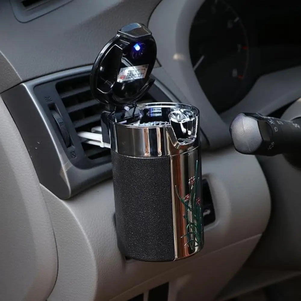 Universal Car Spark Tray – Carbon Fiber, LED, Smokeless