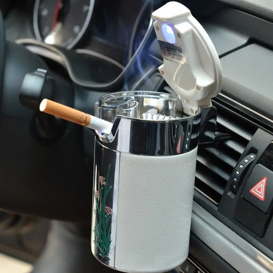 Universal Car Spark Tray – Carbon Fiber, LED, Smokeless