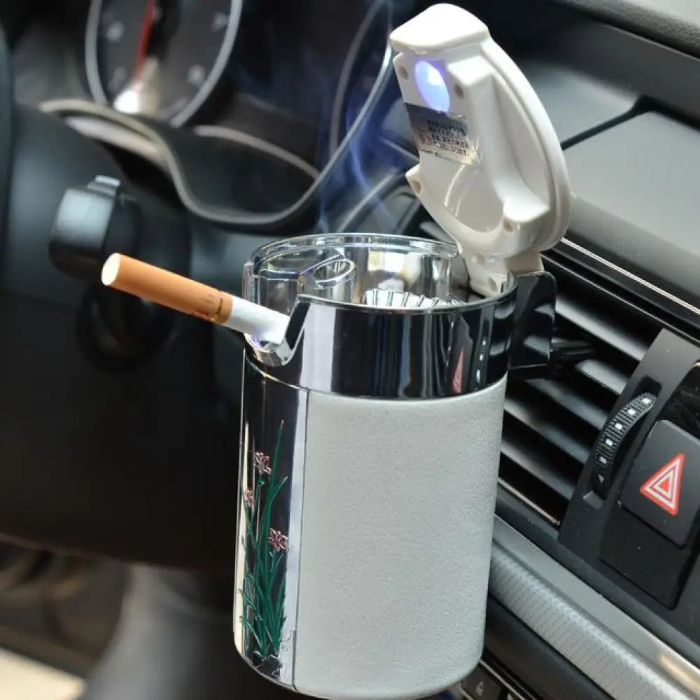 Universal Car Spark Tray – Carbon Fiber, LED, Smokeless