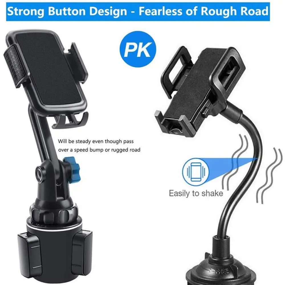 Universal Cup Holder Phone Mount – 360° Rotation, Type A/B