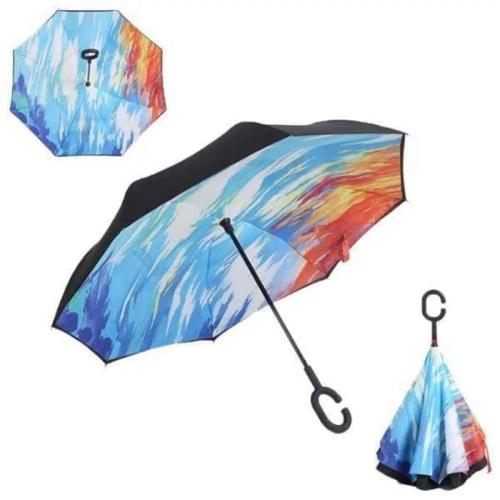 Upside Down Reverse Double Skin Umbrella – Windproof