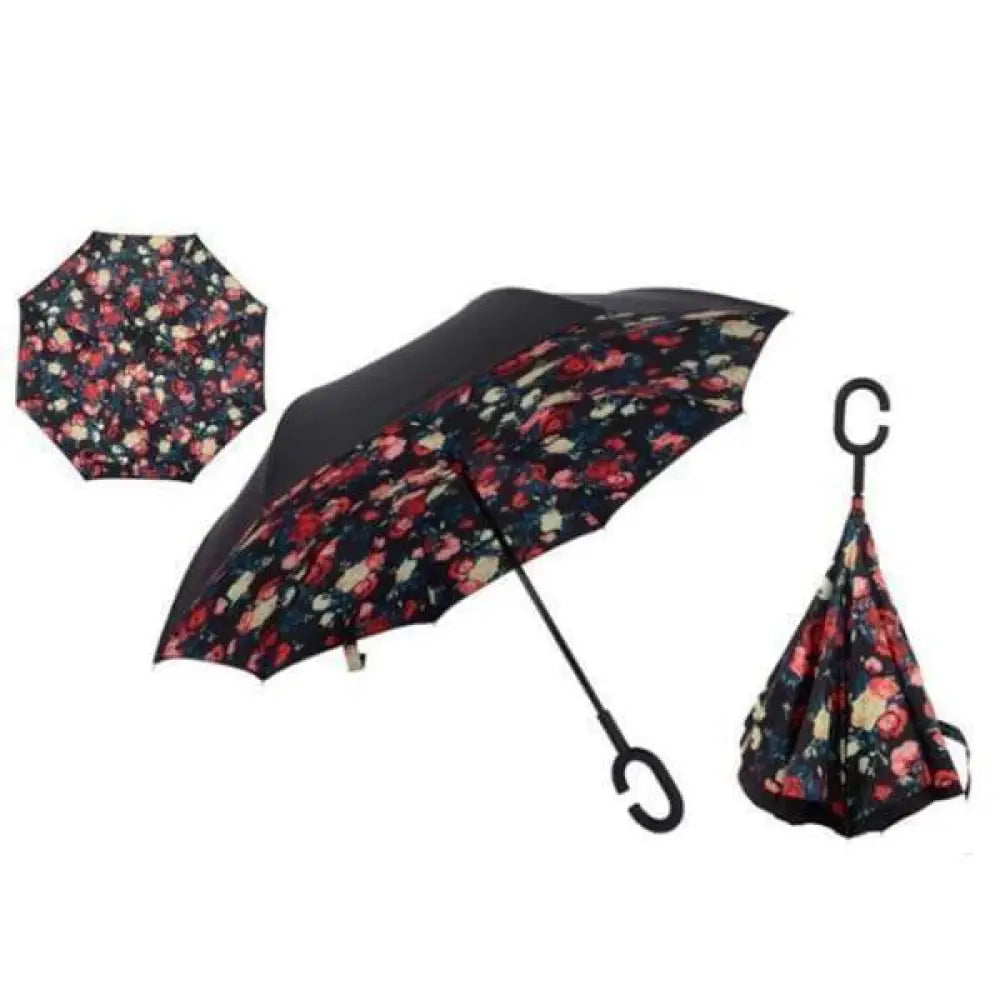Upside Down Reverse Double Skin Umbrella – Windproof