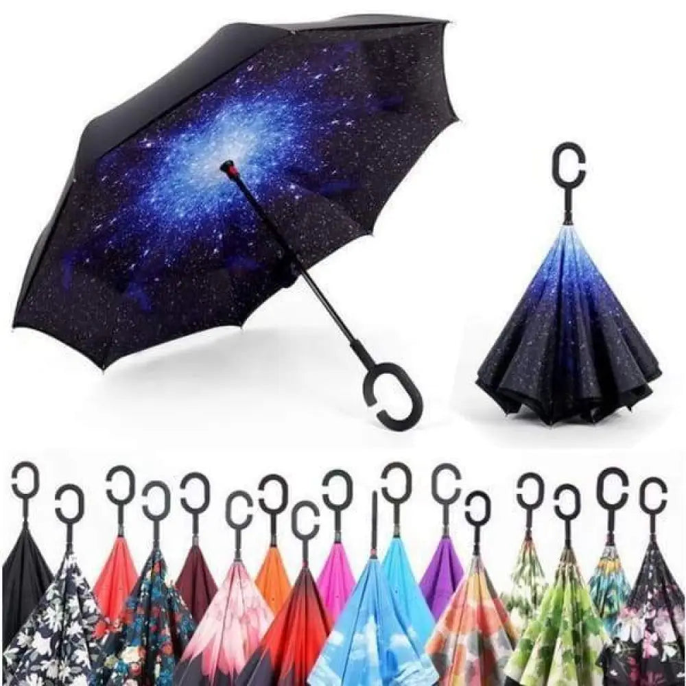 Upside Down Reverse Double Skin Umbrella – Windproof