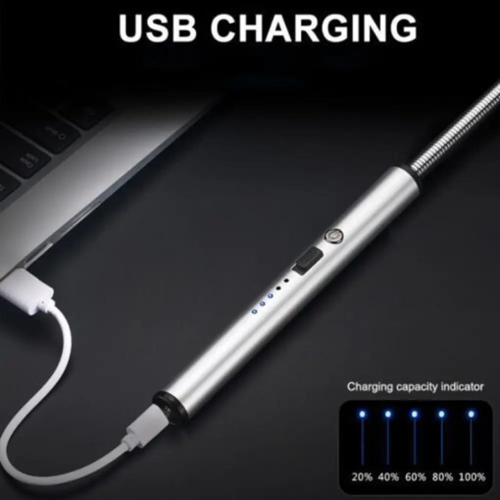 USB Electric Zinc Alloy Flameless Lighter – Windproof Arc