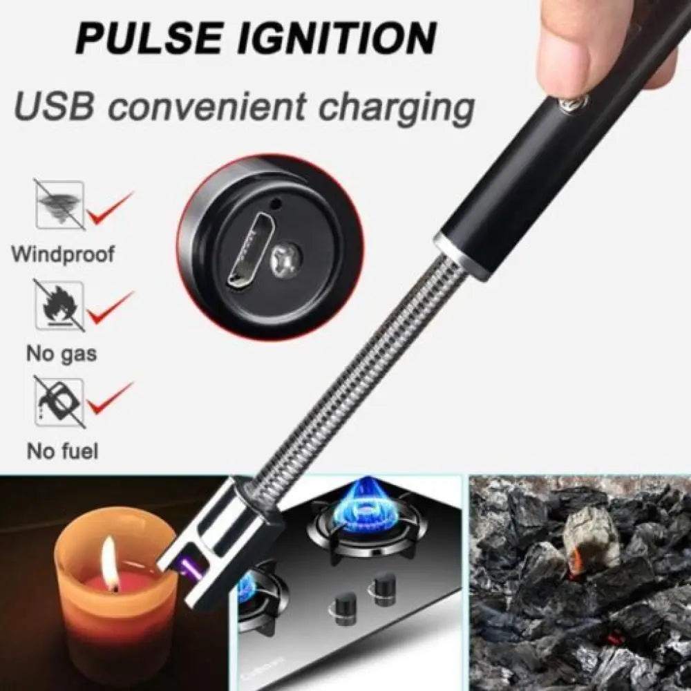 USB Electric Zinc Alloy Flameless Lighter – Windproof Arc