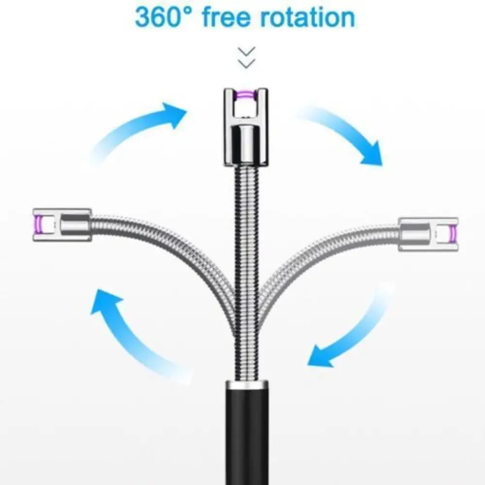 USB Electric Zinc Alloy Flameless Lighter – Windproof Arc