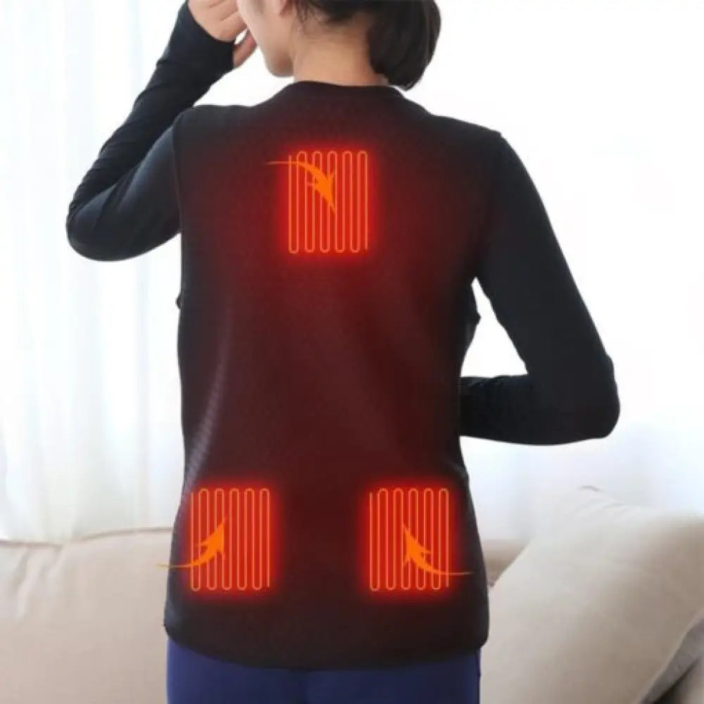USB Heated Vest – 3-Level Carbon Fiber Electric Warming Vest