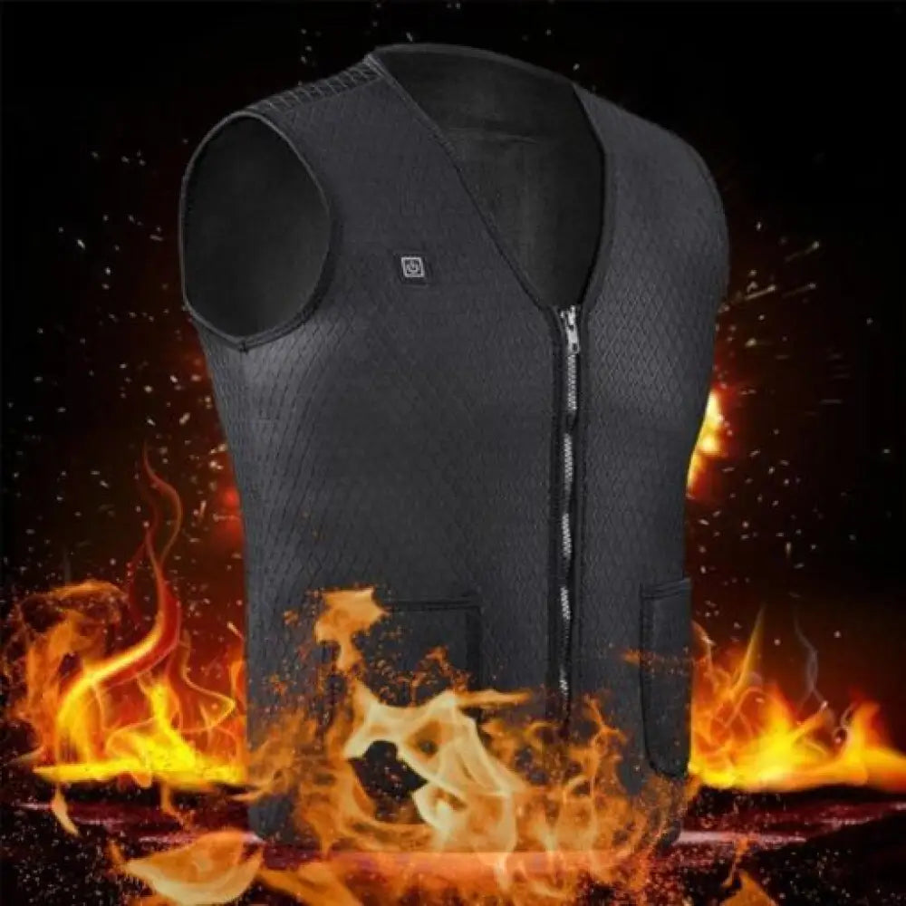 USB Heated Vest – 3-Level Carbon Fiber Electric Warming Vest