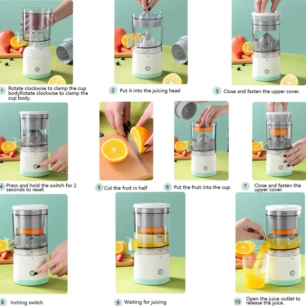 USB Rechargeable Automatic Citrus Juicer – 100W Electric