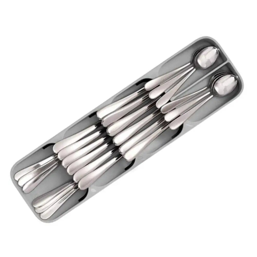 Space-Saving Utensil Separator Stacked Cutlery Drawer Organizer