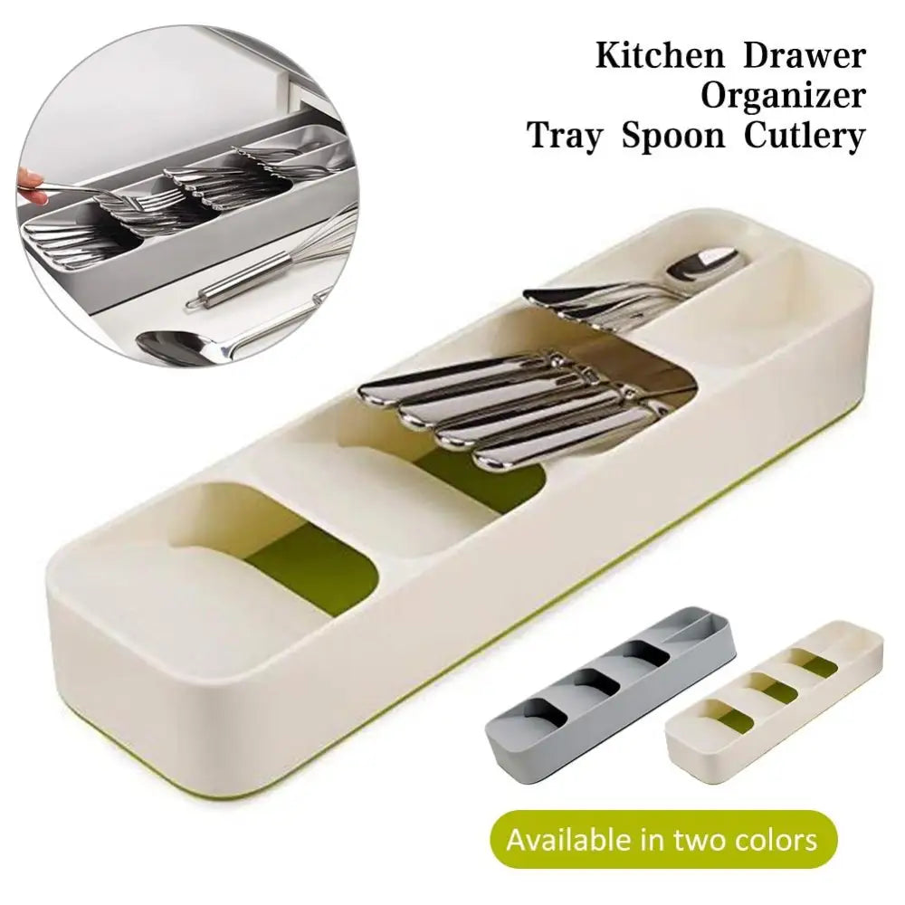 Space-Saving Utensil Separator Stacked Cutlery Drawer Organizer
