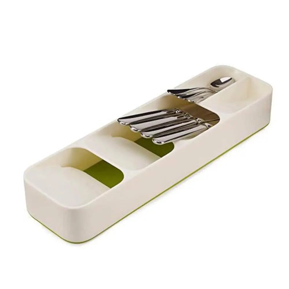 Space-Saving Utensil Separator Stacked Cutlery Drawer Organizer