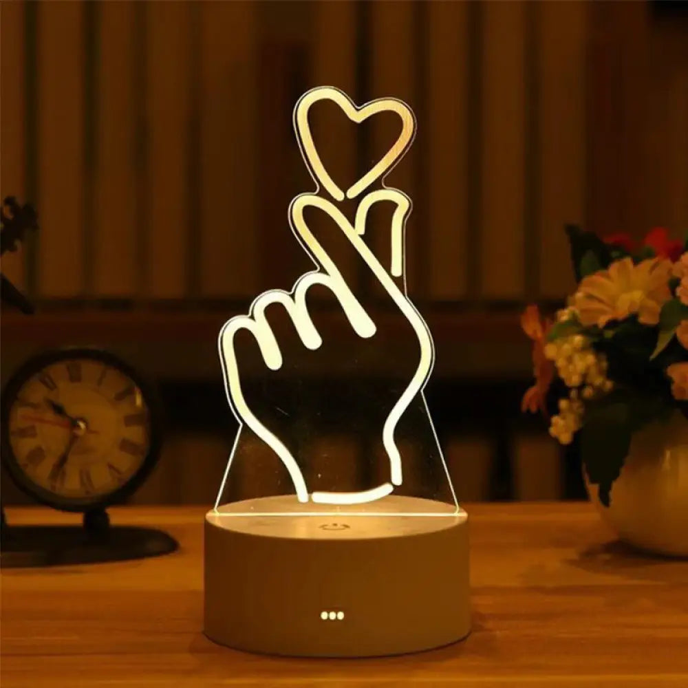Valentine's Day Gift Birthday Anniversary Gifts Heart I Love You Acrylic LED Light