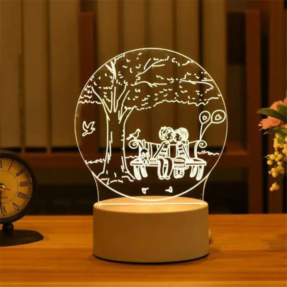 Valentine's Day Gift Birthday Anniversary Gifts Heart I Love You Acrylic LED Light