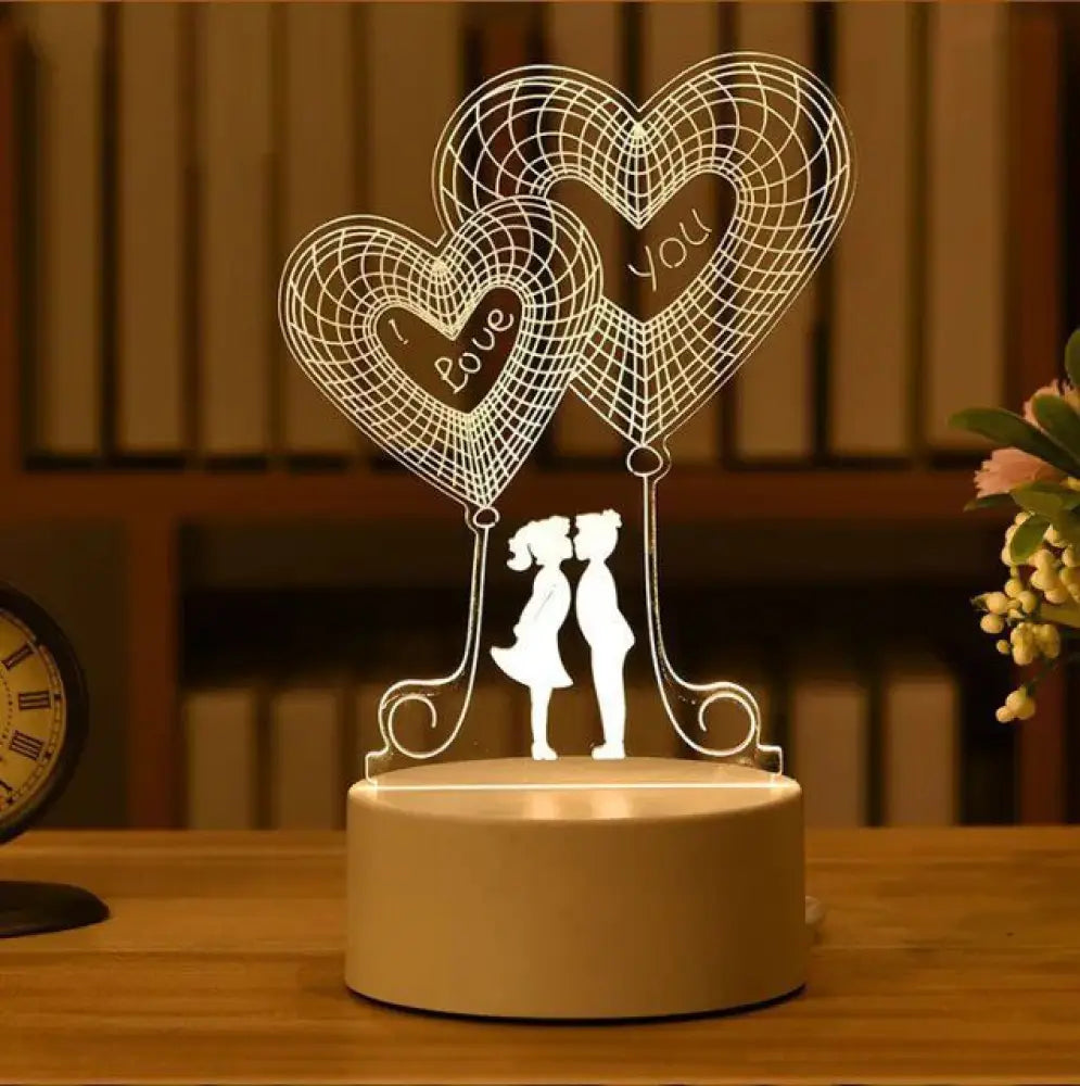 Valentine's Day Gift Birthday Anniversary Gifts Heart I Love You Acrylic LED Light