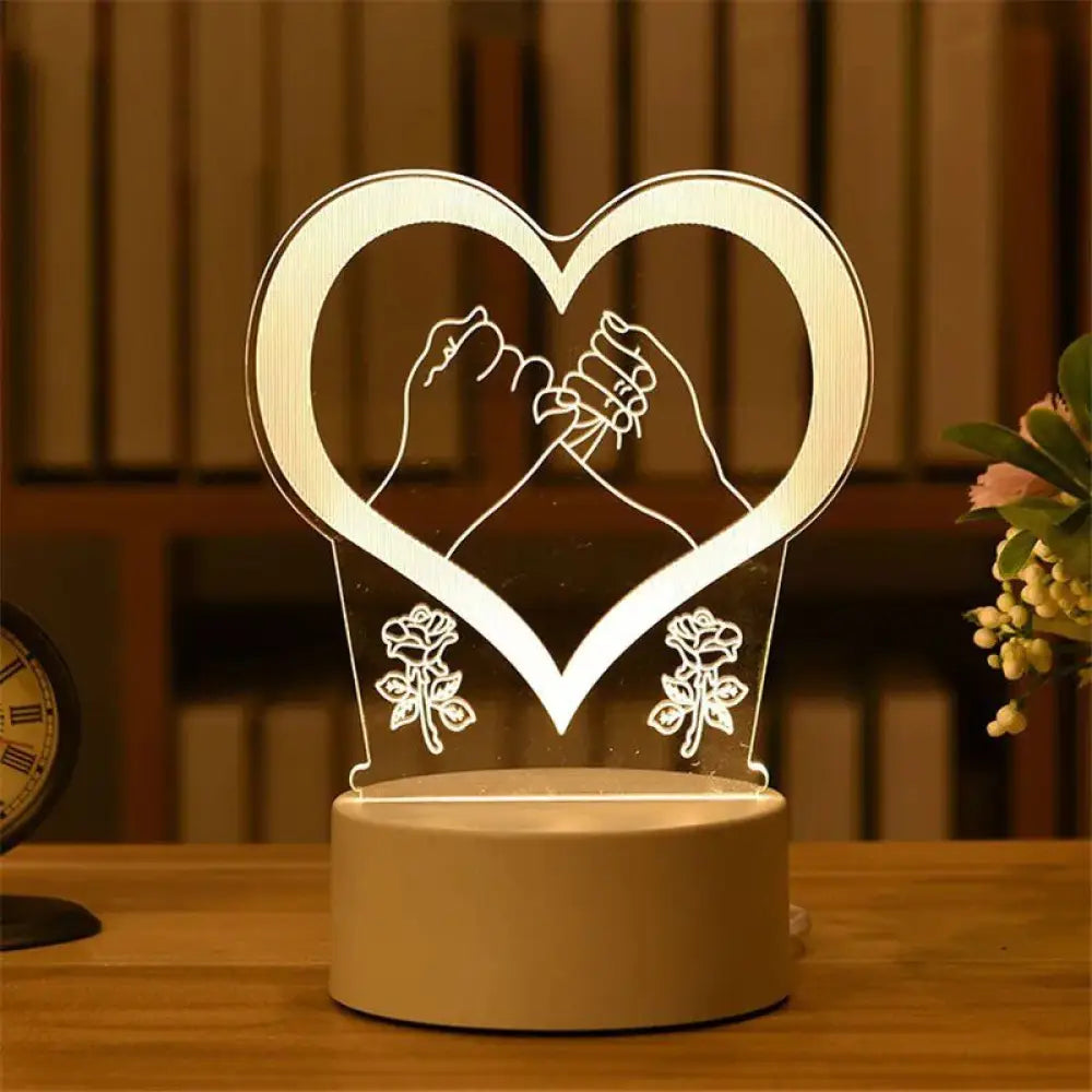 Valentine's Day Gift Birthday Anniversary Gifts Heart I Love You Acrylic LED Light