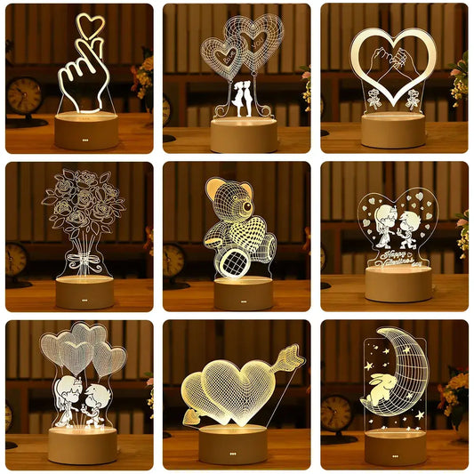 Valentine's Day Gift Birthday Anniversary Gifts Heart I Love You Acrylic LED Light