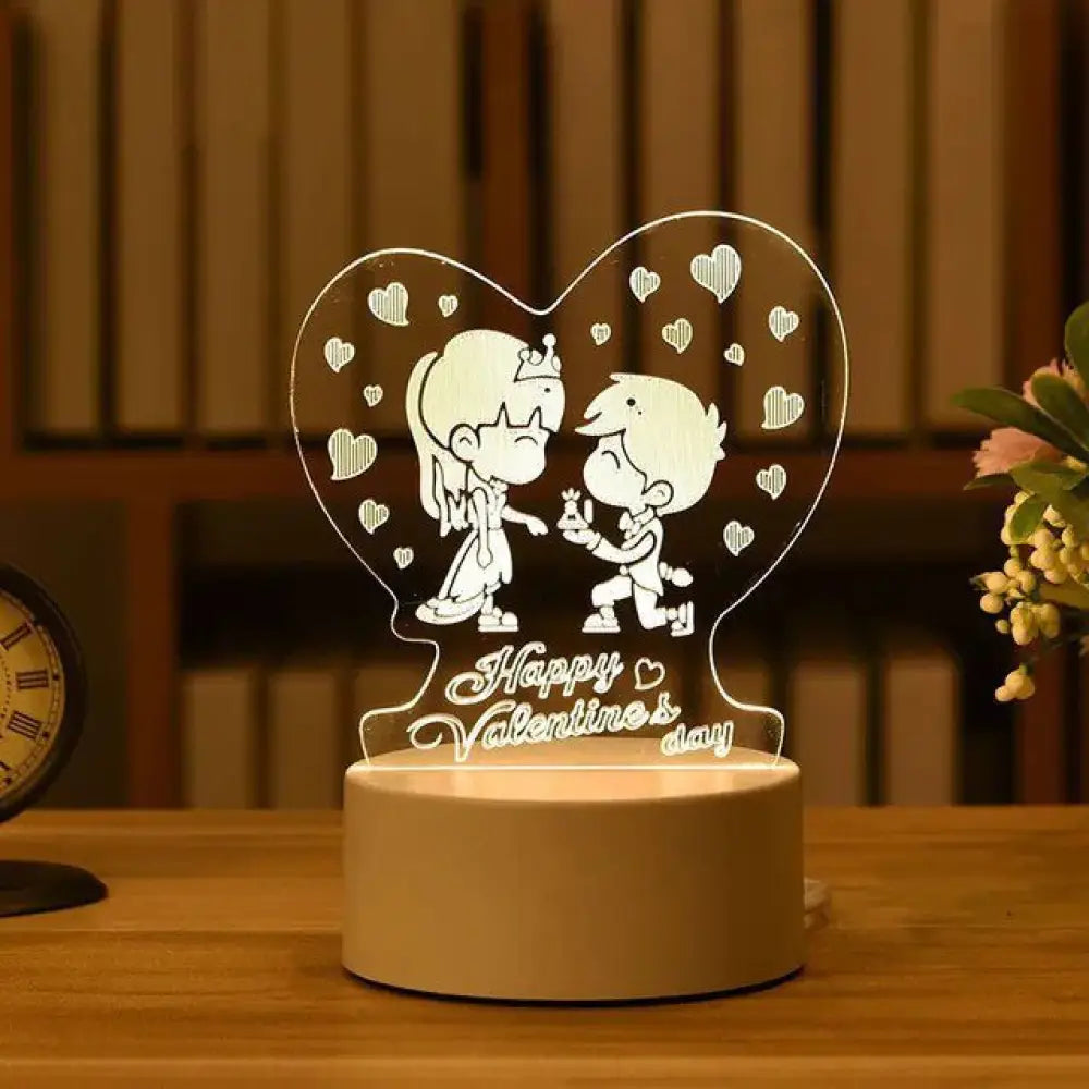 Valentine's Day Gift Birthday Anniversary Gifts Heart I Love You Acrylic LED Light