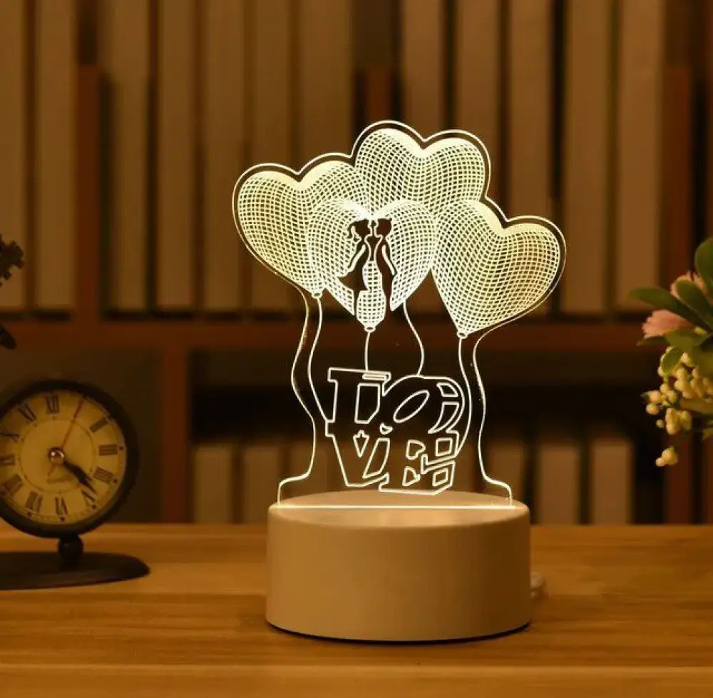 Valentine's Day Gift Birthday Anniversary Gifts Heart I Love You Acrylic LED Light