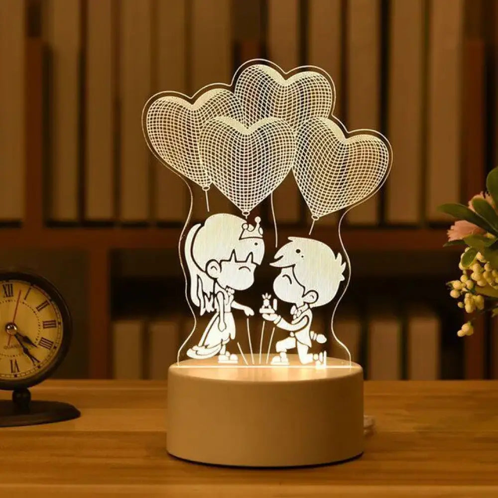 Valentine's Day Gift Birthday Anniversary Gifts Heart I Love You Acrylic LED Light