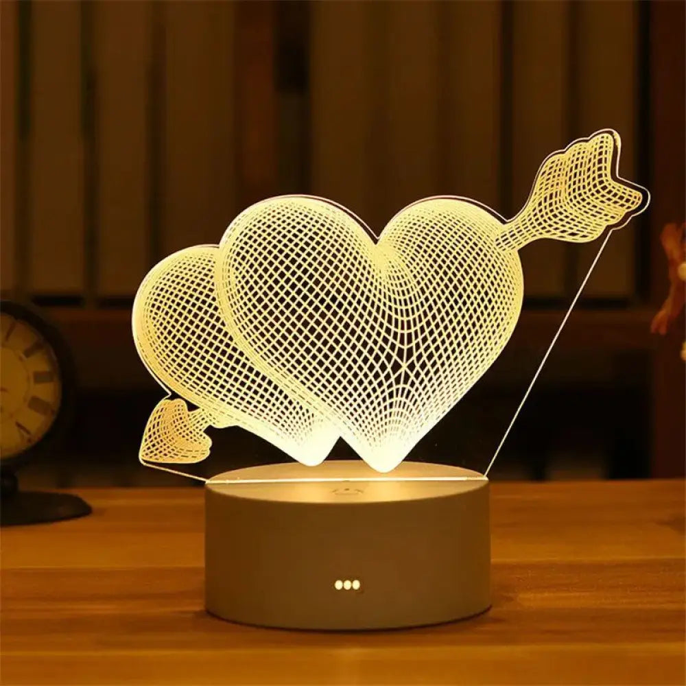 Valentine's Day Gift Birthday Anniversary Gifts Heart I Love You Acrylic LED Light
