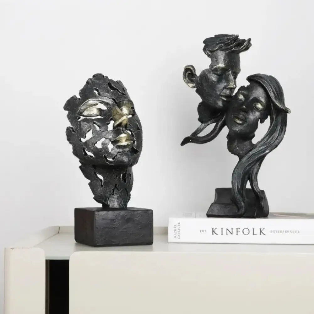 Vintage Kiss Face Mask Sculpture