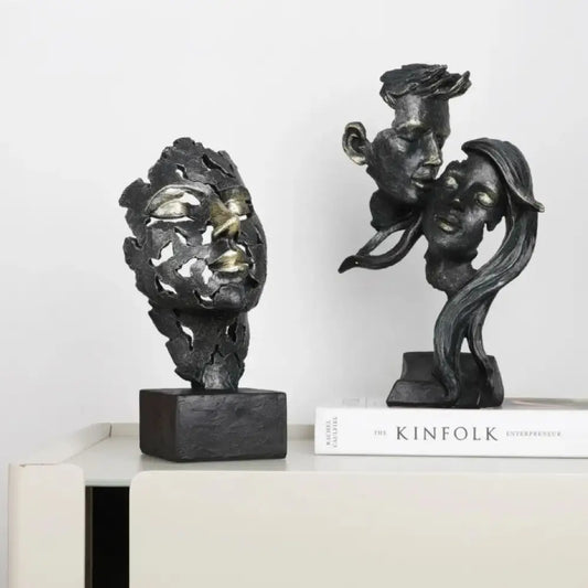 Vintage Kiss Face Mask Sculpture