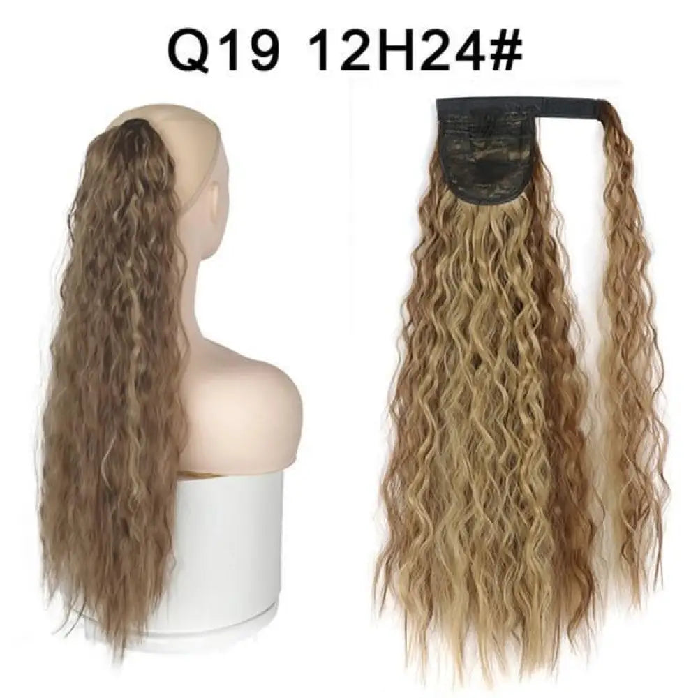 Voluminous Wavy Ponytail Extension – 22-Inch Clip-In Hair