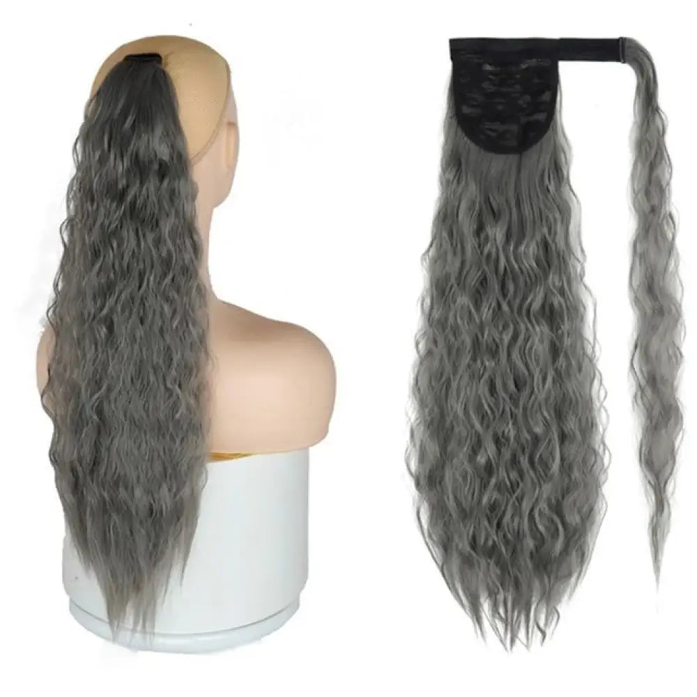 Voluminous Wavy Ponytail Extension – 22-Inch Clip-In Hair