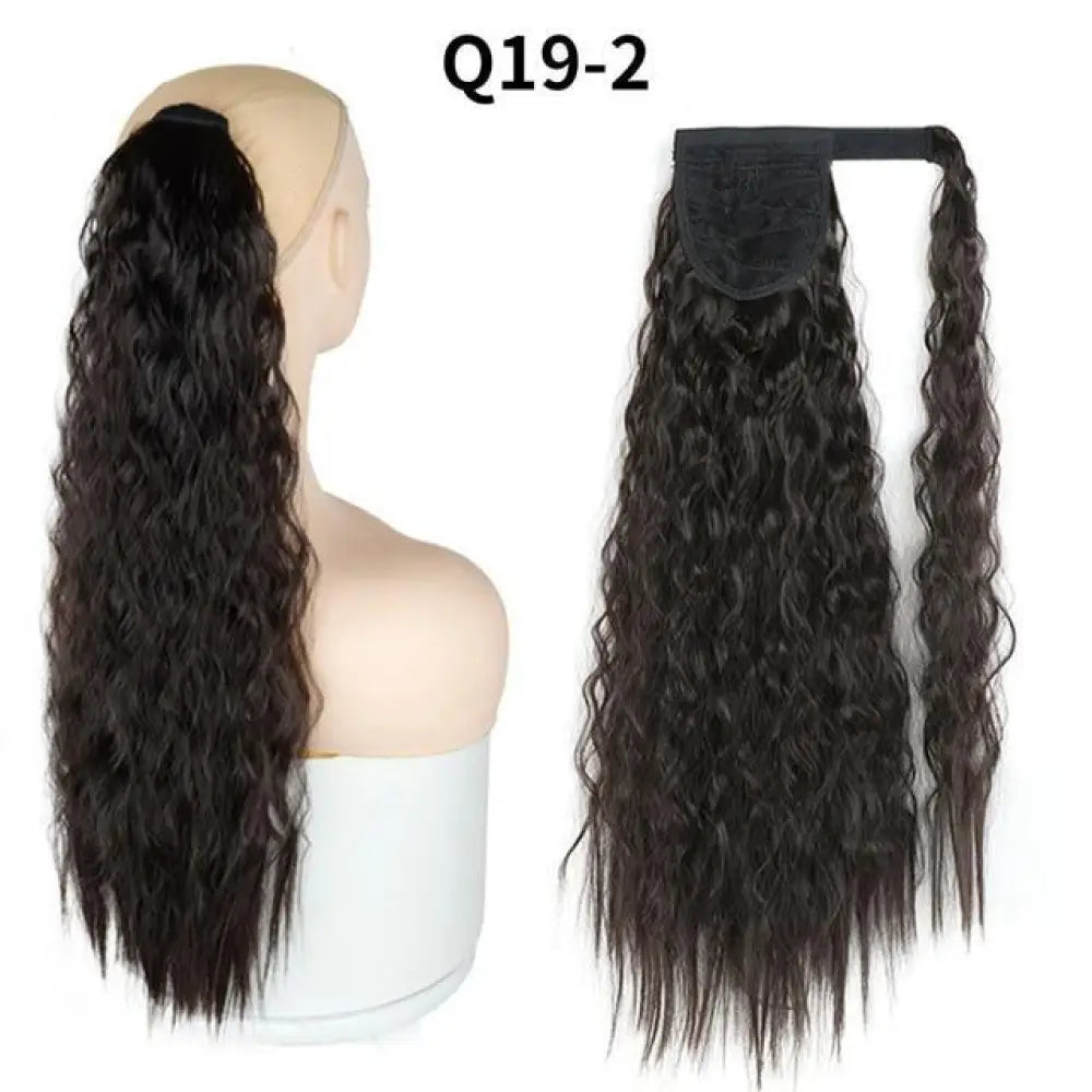 Voluminous Wavy Ponytail Extension – 22-Inch Clip-In Hair
