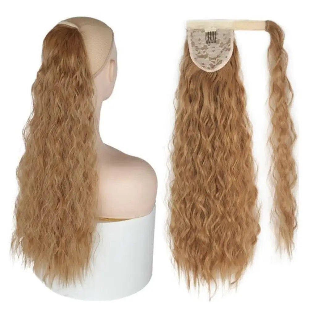Voluminous Wavy Ponytail Extension – 22-Inch Clip-In Hair