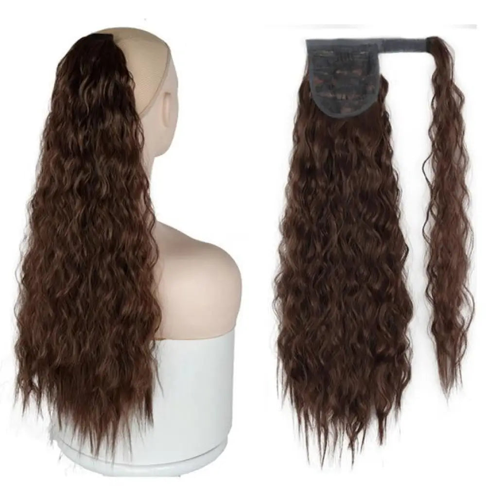 Voluminous Wavy Ponytail Extension – 22-Inch Clip-In Hair