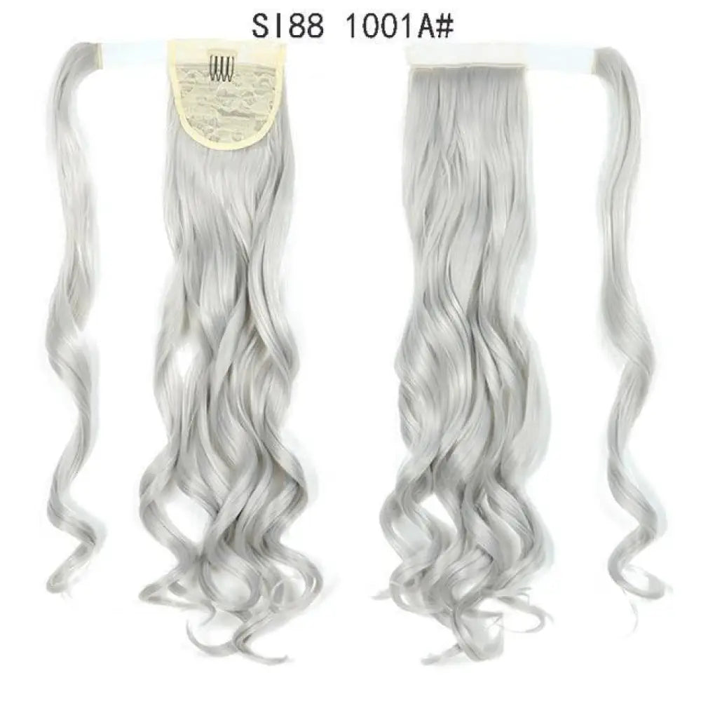 Voluminous Wavy Ponytail Extension – 22-Inch Clip-In Hair