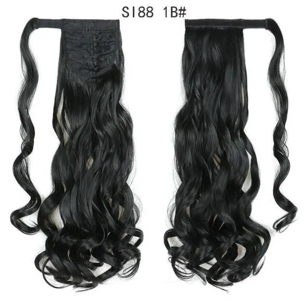 Voluminous Wavy Ponytail Extension – 22-Inch Clip-In Hair