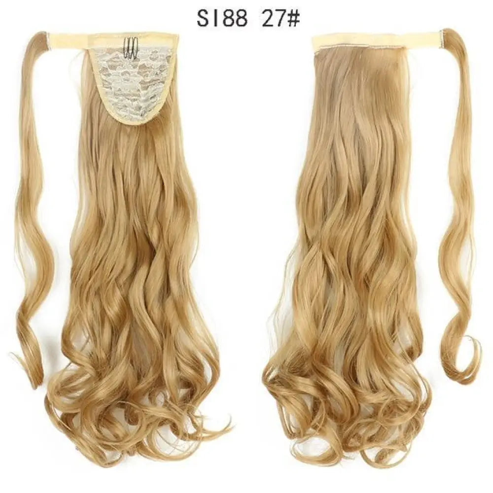 Voluminous Wavy Ponytail Extension – 22-Inch Clip-In Hair