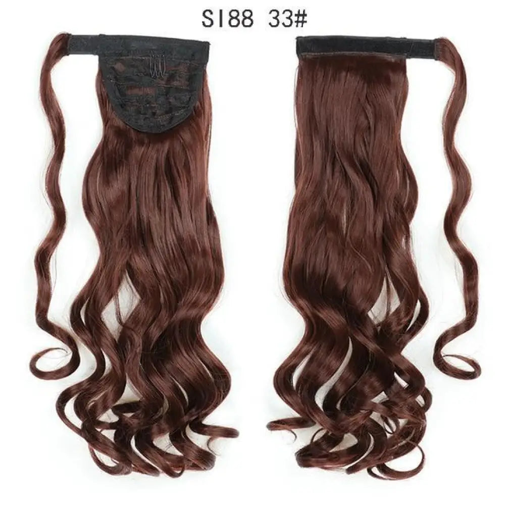 Voluminous Wavy Ponytail Extension – 22-Inch Clip-In Hair