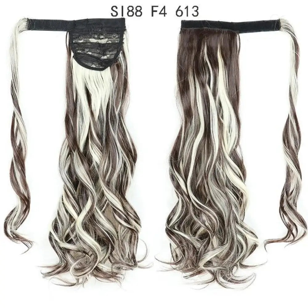 Voluminous Wavy Ponytail Extension – 22-Inch Clip-In Hair