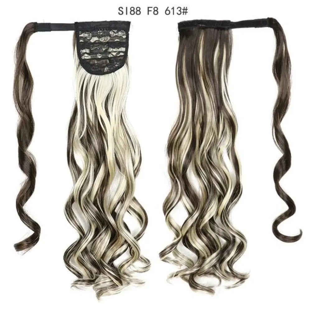 Voluminous Wavy Ponytail Extension – 22-Inch Clip-In Hair