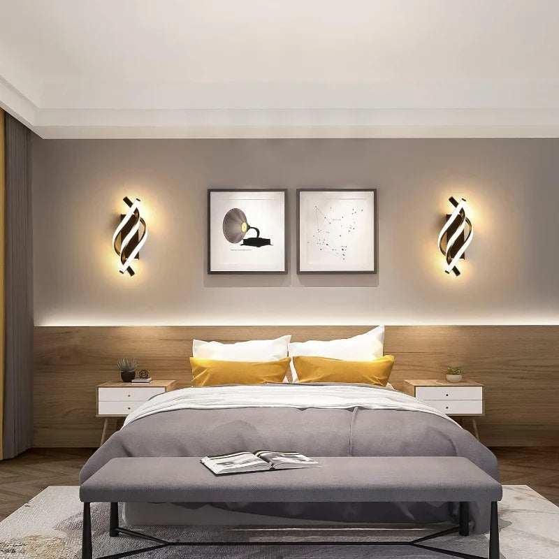 Modern Spiral LED Wall Lamp – Curved Minimalist Indoor Sconce