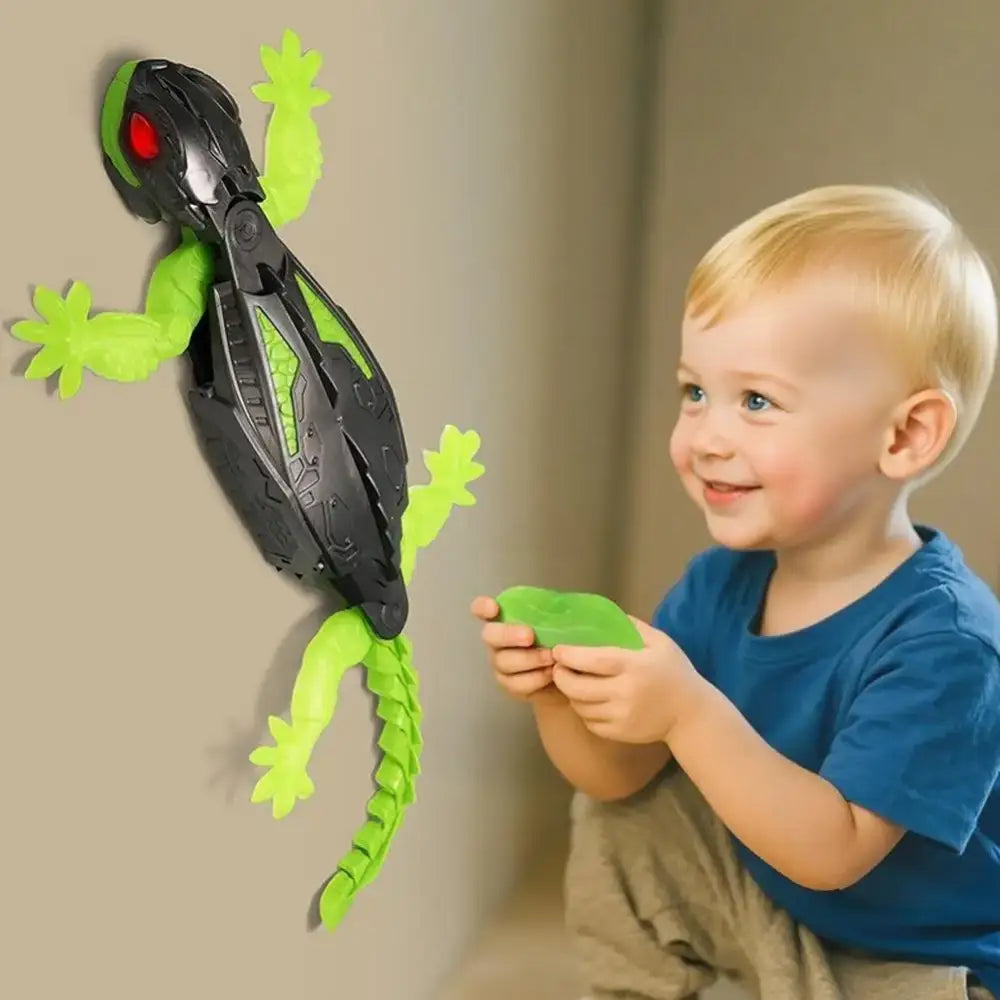Wall Climbing RC Gecko Toy Electric Remote Control Lizard Car with LED Eyes