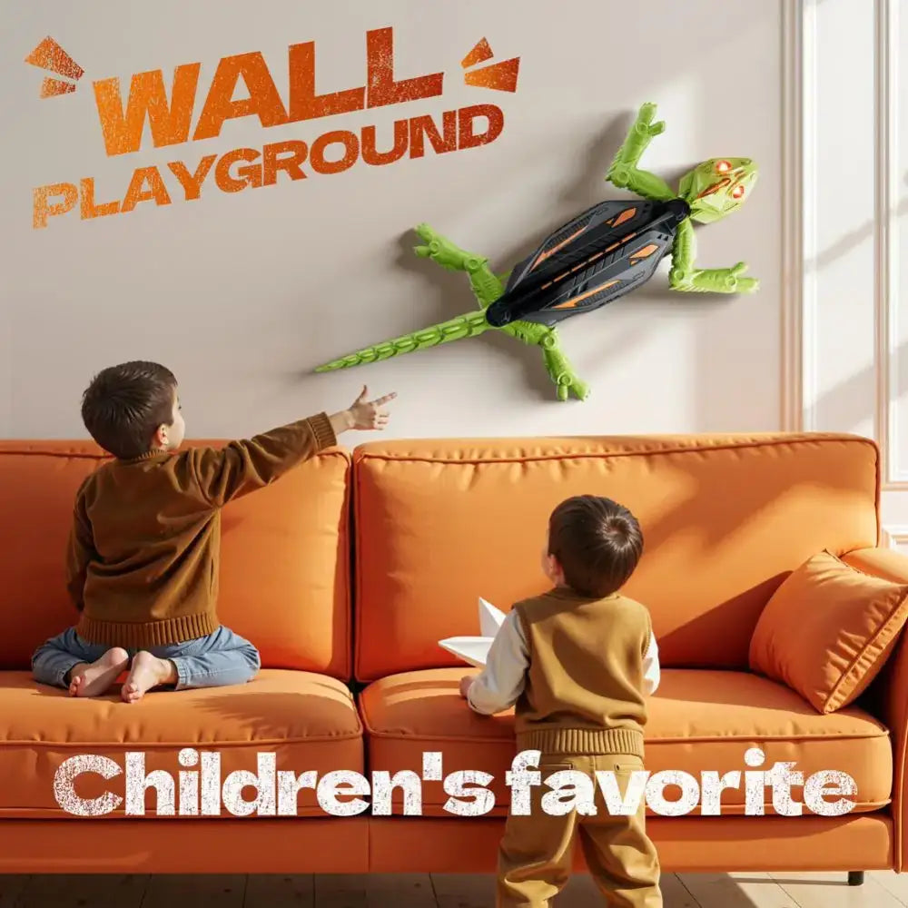 Wall Climbing RC Gecko Toy Electric Remote Control Lizard Car with LED Eyes