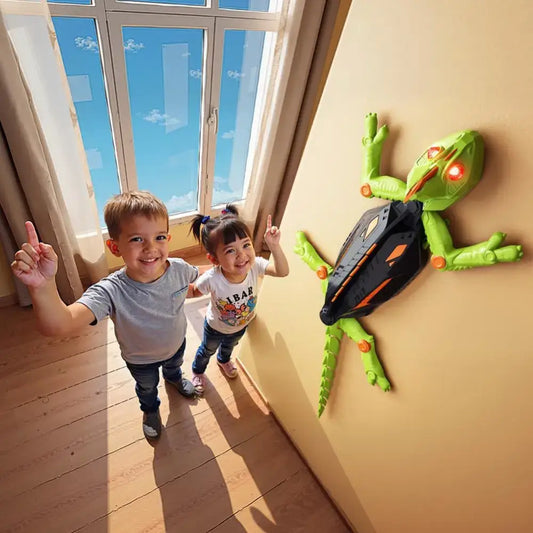 Wall Climbing RC Gecko Toy Electric Remote Control Lizard Car with LED Eyes