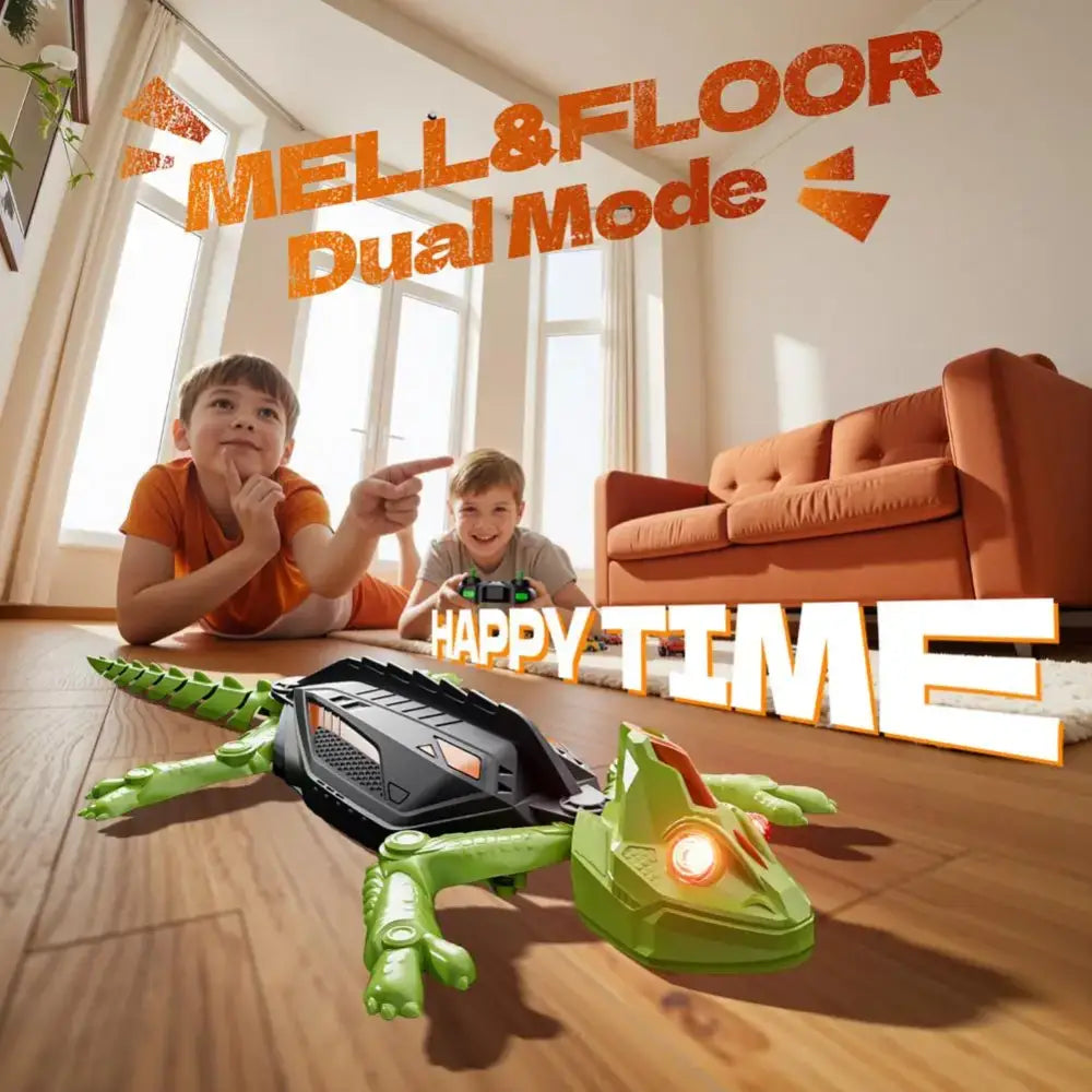 Wall Climbing RC Gecko Toy Electric Remote Control Lizard Car with LED Eyes
